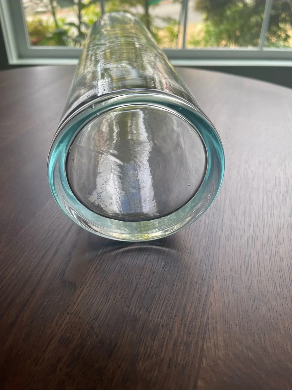 Clear Glass Tall Cylinder Vase -